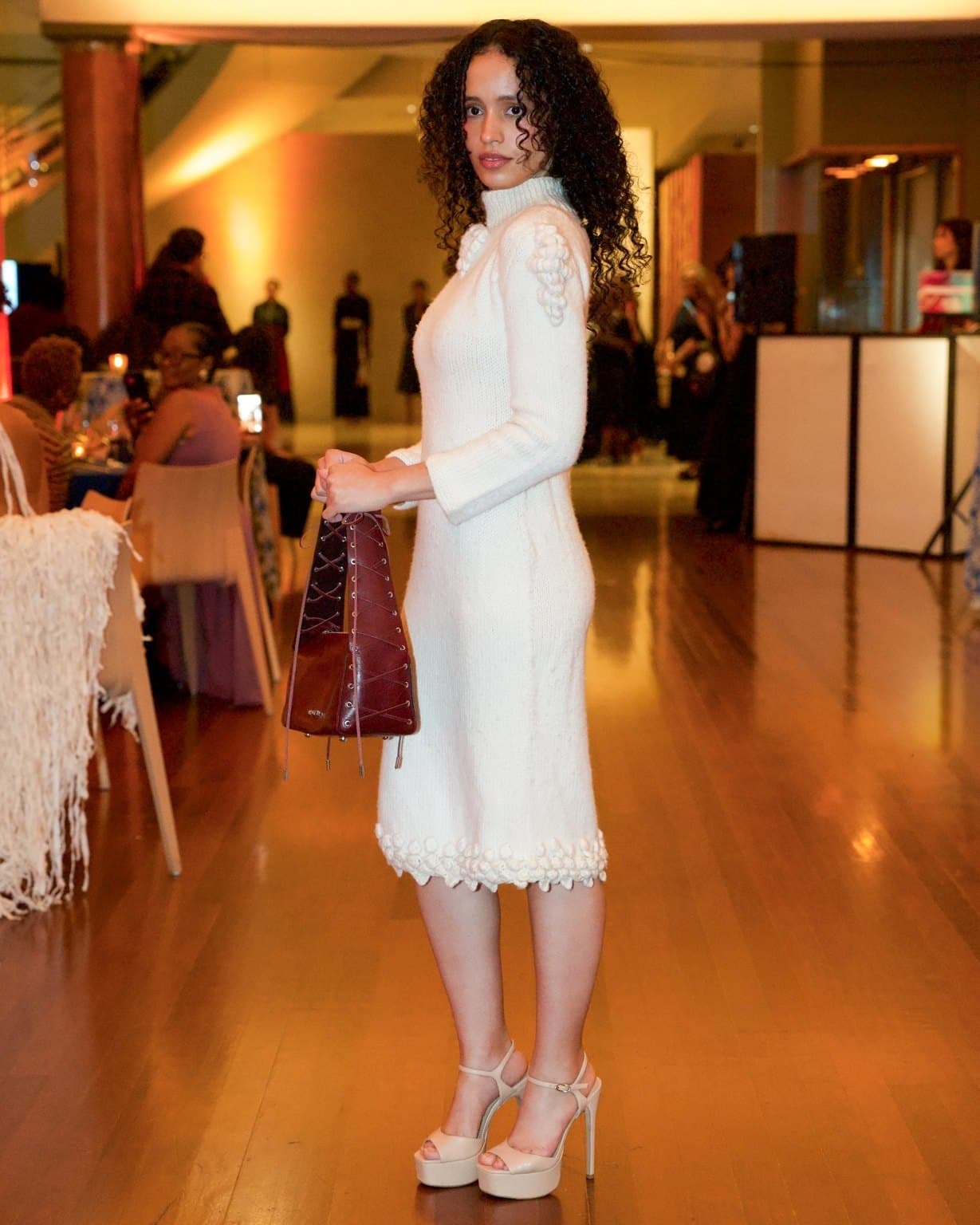 Sculpted White Dress worn