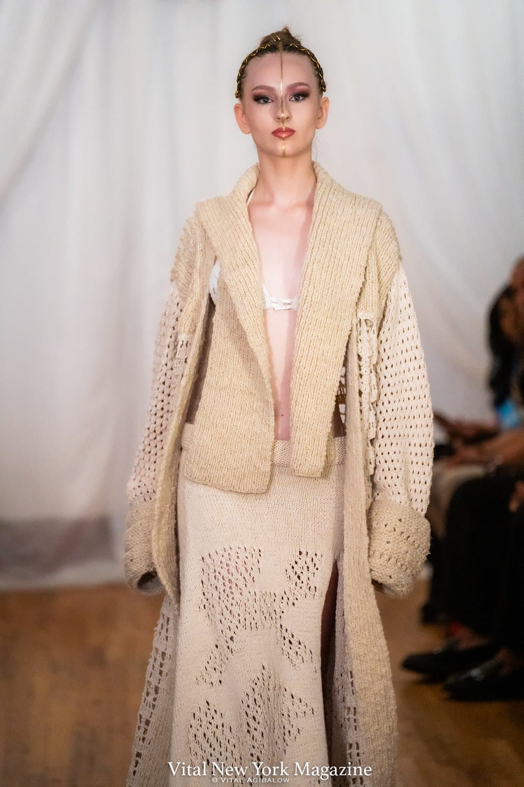 Tailored Openwork Knit worn